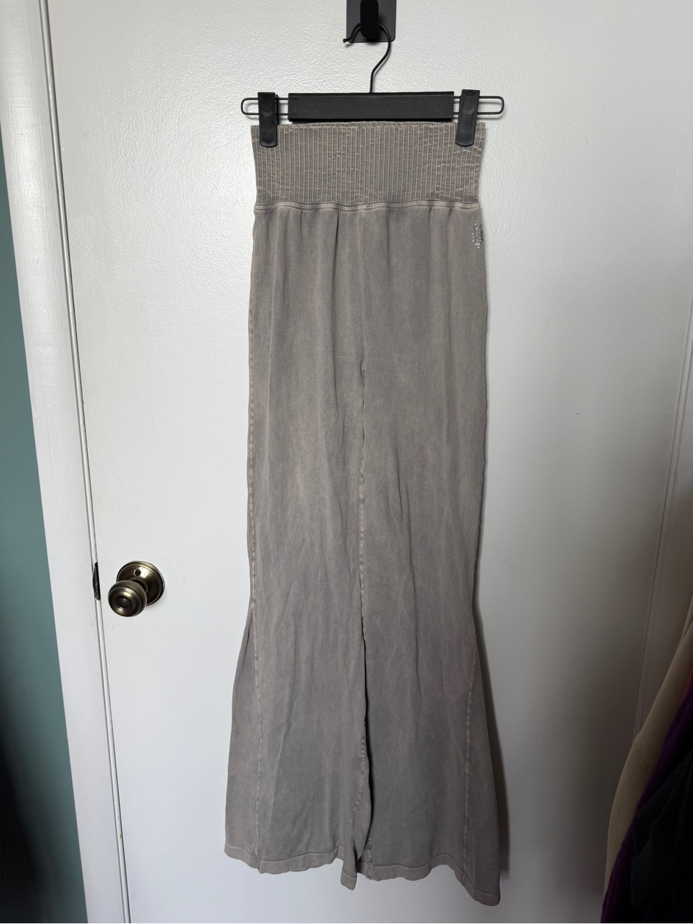 Free People Wide Leg Pants in Taupe Gray